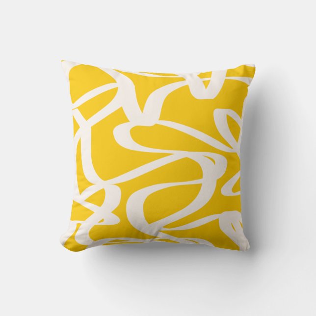 Coussin Ligne Abstraite jaune (Recto)
