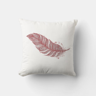 Coussin ligne art élégant plumes