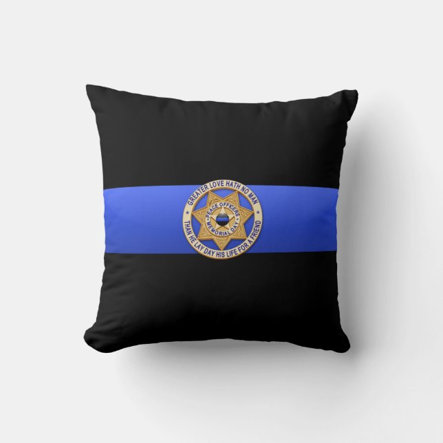 Coussin Ligne bleue mince (Recto)