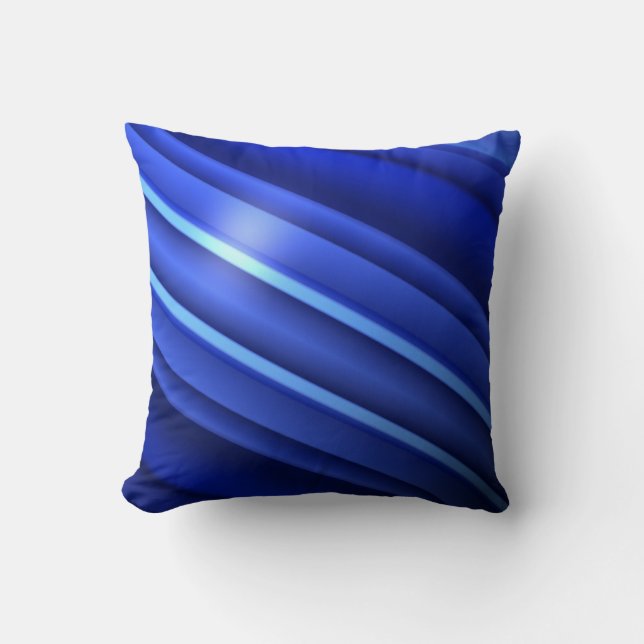 Coussin Ligne Bleue Mince - Bandes (Recto)