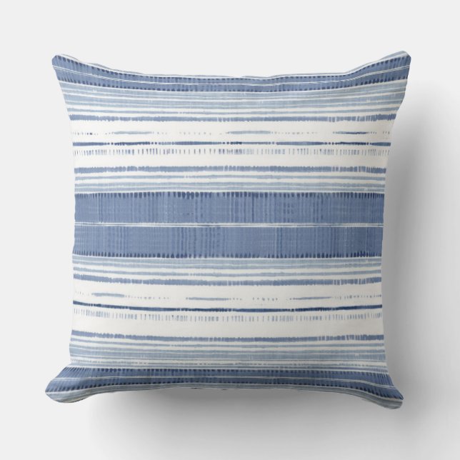 Coussin Ligne Côtière Bleue et Blanche Motif Pilote (Recto)