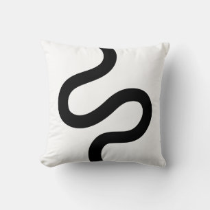Coussin Ligne courbe 02 - Noir sur blanc