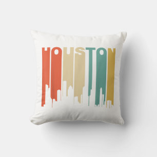 Coussin Ligne d'horizon de Houston Texas Style Rétro Année