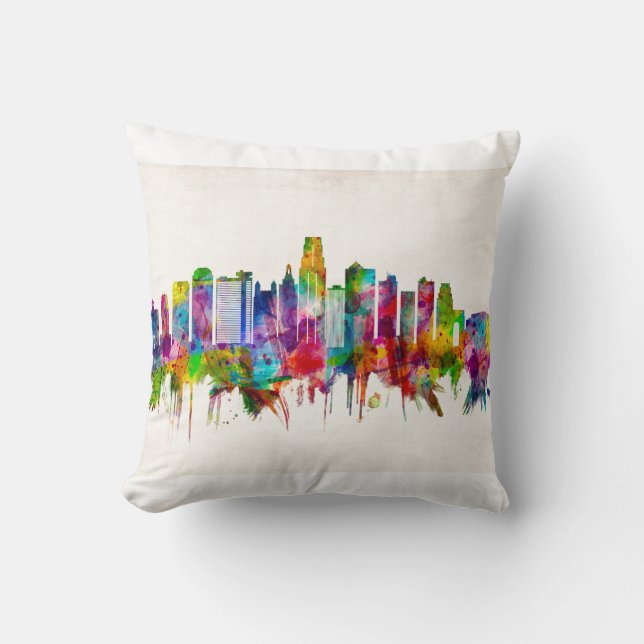 Coussin Ligne Skyline de Kansas City Missouri (Recto)
