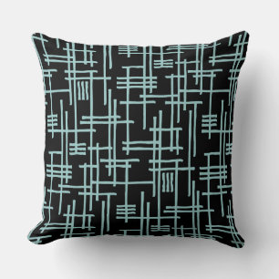 Coussin Lignes Abstraites 120923 - Bleu Clair Vert sur Noi