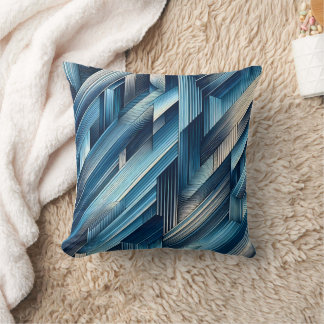 Coussin Lignes Bleues De Mouvement