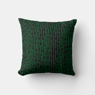Coussin Lignes brisées - Vert forêt sur noir