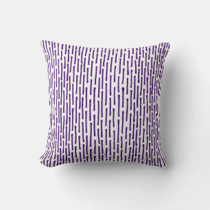 Coussin Lignes cassées - Dp Purple sur blanc