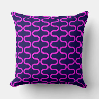Coussin Lignes de couleur fuchsia longues et sinueuses