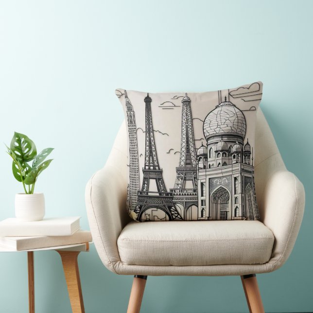 Coussin "Lignes de la ville" (Chaise)