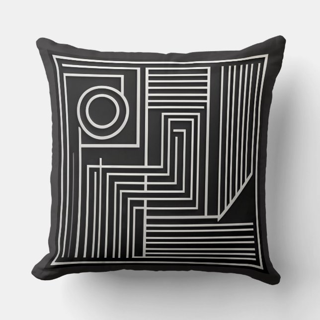 Coussin Lignes d'orbite structurées (Recto)