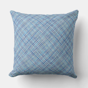 Coussin Lignes fines À damiers motif C08.Blue Offwhite BG