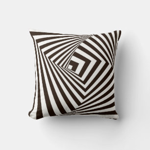 Coussin Lignes géométriques en noir et blanc lancent l'ore