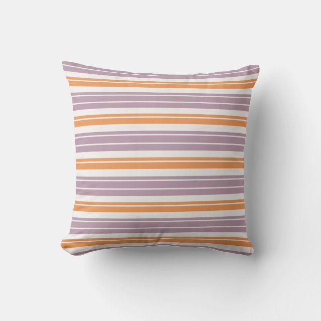 Coussin Lignes modernes violettes, orange, blanches dans l (Recto)