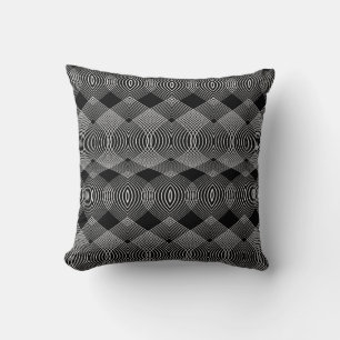 Coussin Lignes monochromes : Conception abstraite texturée