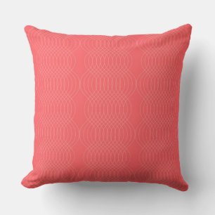 Coussin Lignes ondulées élégantes, simples, rouges, mod