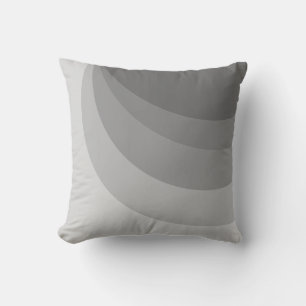 Coussin Lignes ondulées grises argentées abstraites