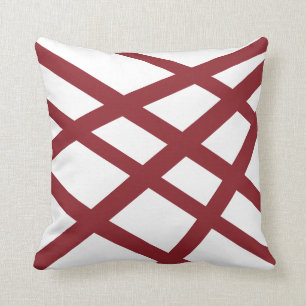 Coussin Lignes rouges blanches modernes