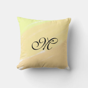 Coussin lignes simples de peinture à l'eau jaune ajoutez v