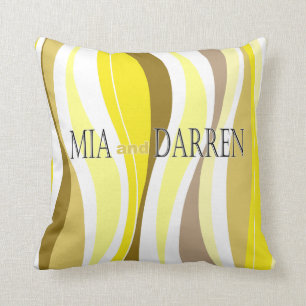 Coussin Lignes sinueuses concepteur jaune