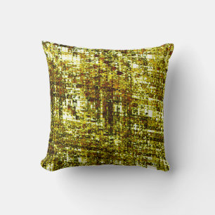 Coussin Lignes traversées et encoche carré jaune ocre