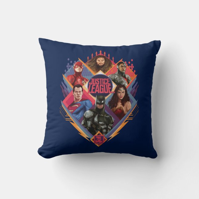 Coussin Ligue de Justice | Insigne du groupe de hachures d (Recto)