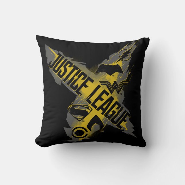 Coussin Ligue de Justice | Symboles de la Ligue et de l'éq (Recto)