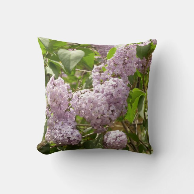 Coussin Lilac Bush Belles fleurs de printemps violettes (Recto)