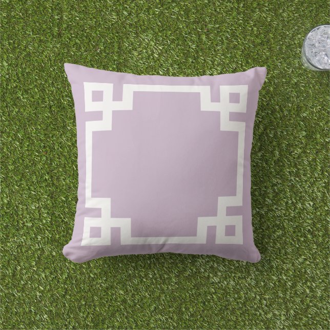 Coussin Lilac Clé grecque violet et blanche | Couleurs mod (Herbe)