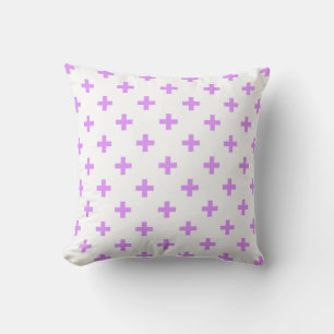 Coussin Lilac polka croise sur blanc