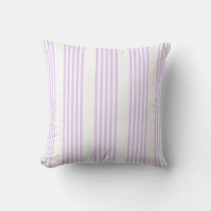 Coussin Lilac violet et blanc cinq bandes motif