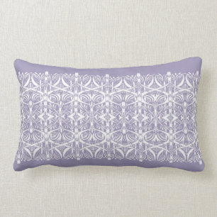 Coussin lilas et blanc de motif de Nouveau