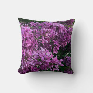 Coussin lilas rose violet   photo florale rose romantique