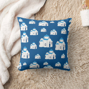 Coussin L'île grecque Santorin Blue Dome