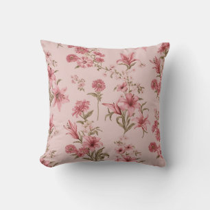 Coussin Lillies Florales Rétro Roses Cottagecore