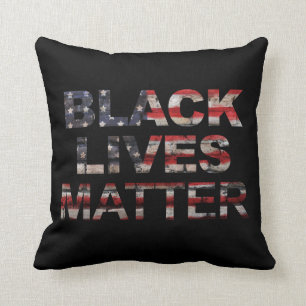 Coussin L'importance des vies noires Drapeau américain