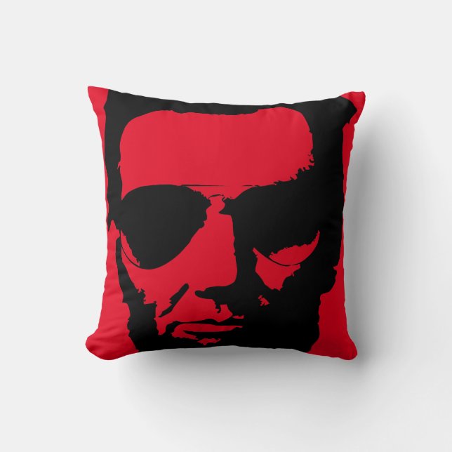 Coussin Lincoln avec le hippie de lunettes de soleil (Recto)