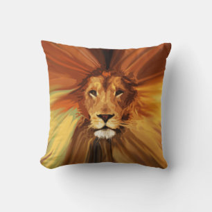 Coussin Lion Abstrait