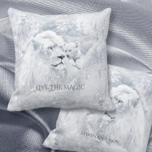 Lion blanc & Cub sur glace, f. Vacances & Meilleur