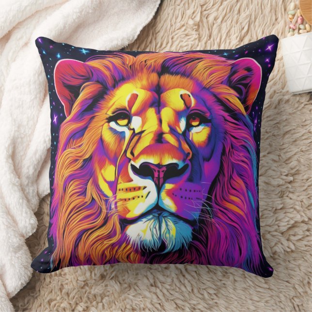 Coussin Lion coloré (Couverture)