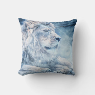 Coussin Lion Dans L'Oreiller À Neige