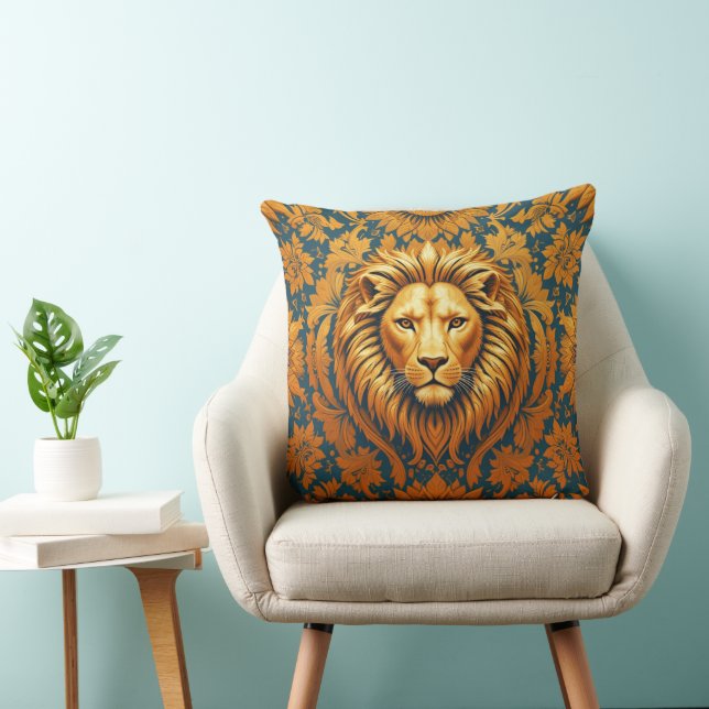 Coussin Lion de fleurs 51 x 51 (Chaise)
