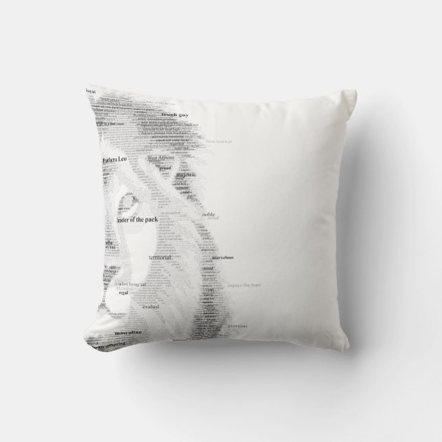 Coussin Lion de typographie (Recto)