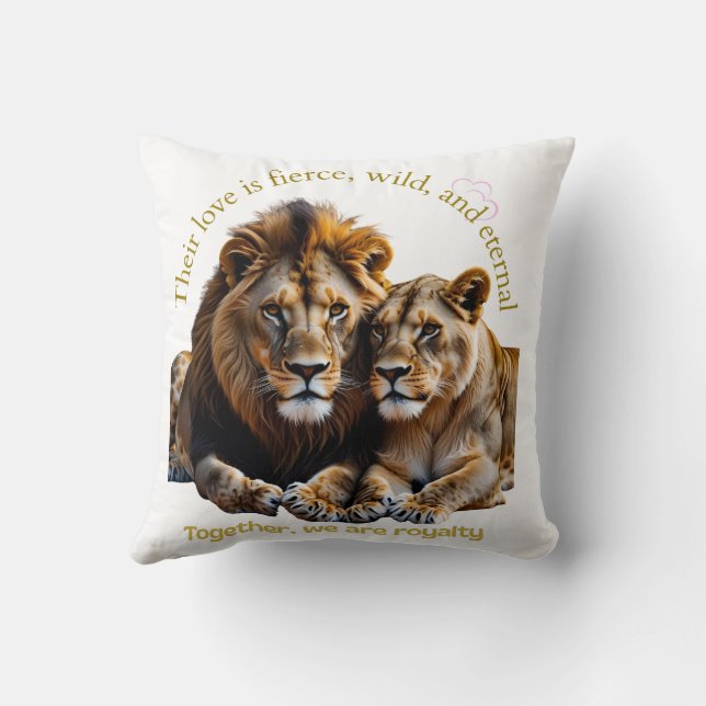 Coussin Lion et Lion amour - Coeur sauvage pilule décorati (Verso)