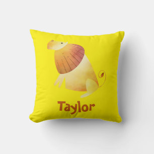 Coussin Lion majestueux jaune