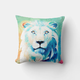 Coussin Lion Nature Sauvage Animal Couleurs Art Peinture