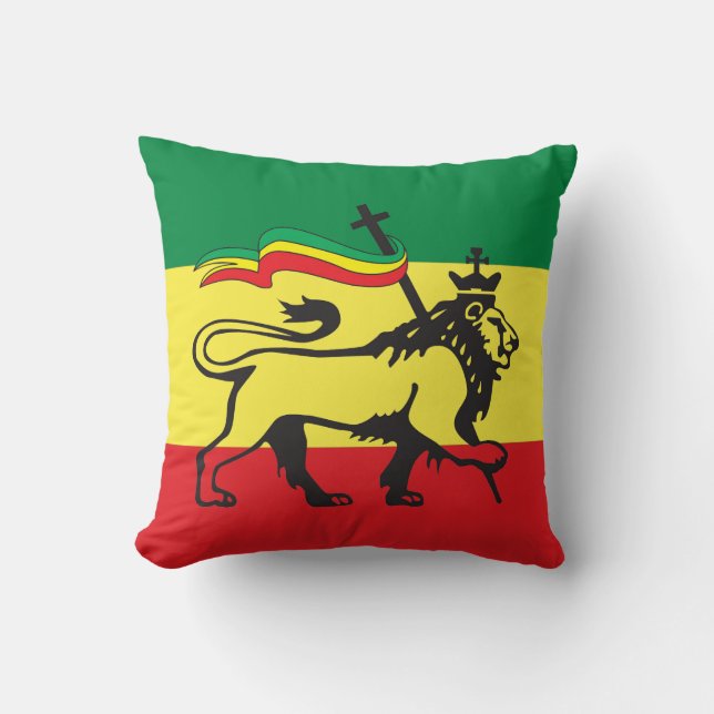 Coussin Lion of Judah - Haile Selassie - Rastafari Pillow (Recto)