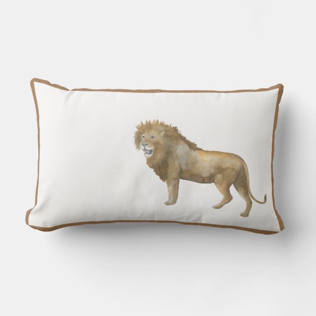 Coussin Lion watercolor brown boho frame (Recto)