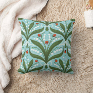 Coussin Lit de la vallée et la symétrie des coccinelles en