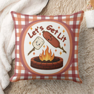 Coussin Lit Firepit - mignon Marshmallow & Hot Dog